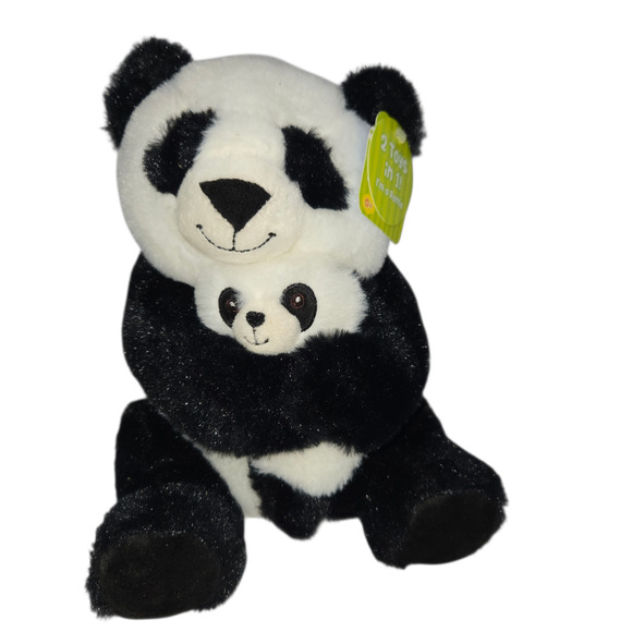 Spark Create Imagine Huggable Mom Mama Baby Panda Bear Rattle Plush 10 Inch Toy - Picture 1 of 14